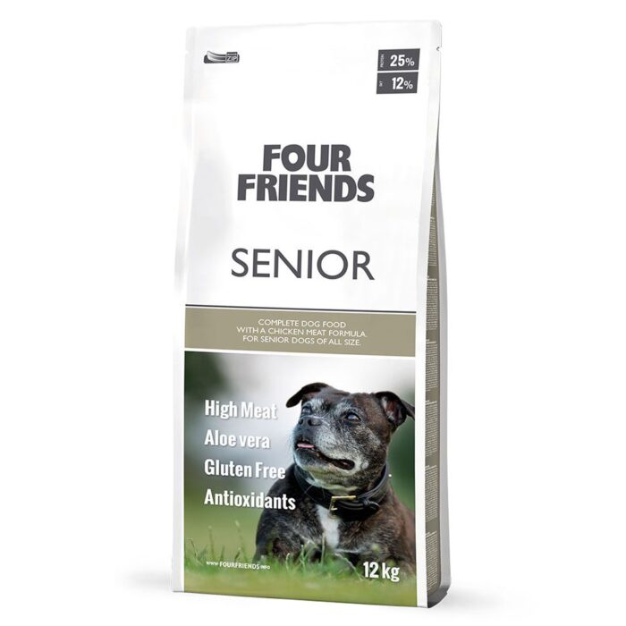 Four Friends Senior bezglutēna sausā barība suņiem senioriem ar vistas gaļu, 12 kg - Image 1