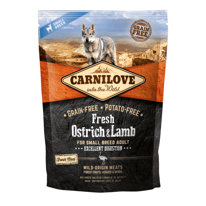 Carnilove Fresh Ostrich & Lamb for small breed bezgraudu sausā barība suņiem Svaigs strauss, jērs, 1.5 kg - Image 1