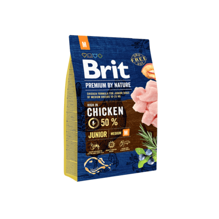 Brit Premium By Nature Junior M cухой корм для щенков Курица, 3 кг