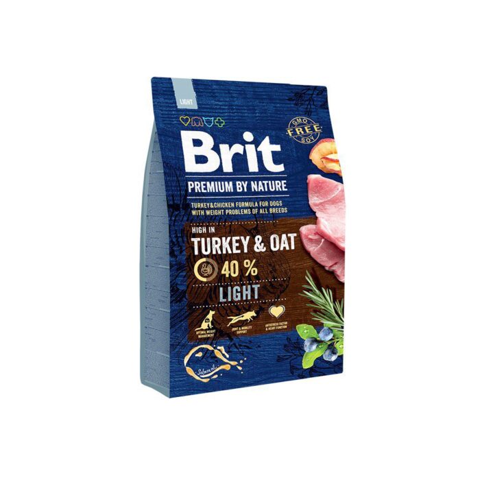 Brit Premium By Nature Light sausā barība suņiem Tītars, 3 kg - Image 1