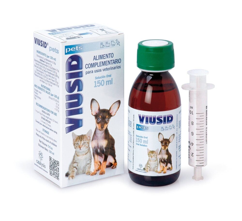 Bod._VIUSID_Pets_2048x2048 Catalysis VIUSID Pets sīrups, papildbarība suņiem un kaķiem ar imunitāti stimulējošu, aknas aizsargājošu, antioksidatīvu un antivīrusu iedarbību, 150 ml - Image 1