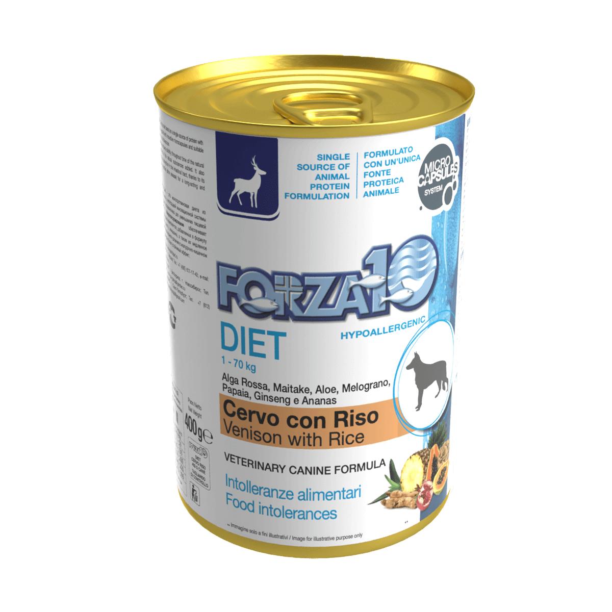 briedisrisi_2048x2048 Forza10 Diet konservi suņiem ar brieža gaļu un rīsiem, 400g - Image 1