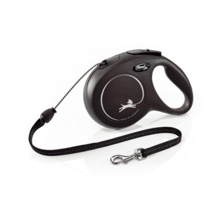 flexi New Classic S 5m black (trose) - тросовый поводок для собак