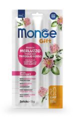 Monge Gift Cat SOFT STICKS Skin support Codfish with red clover / 15 gr - kārums kaķiem