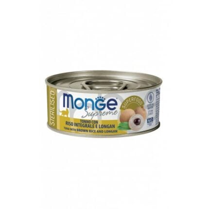 Monge Supreme Tuna with Brown rice&Longan Sterilised 80 gr - konservi kaķiem