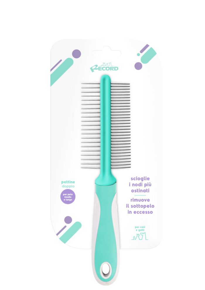 Record Ķemme HAIRMONY divpusēja ar metāla zobiem 22cm - Image 1
