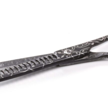 RECORD PROFESSIONAL BLACK SHARK-TEETH SCISSORS (20 TEETH) 19 CM