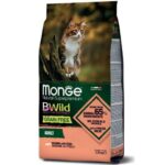 Monge BWILD CAT Grain Free ADULT Salmon with Peas 1,5kg - barība  kaķiem