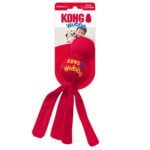 KONG Wubba Small suņu rotaļlieta ar pīkstošu bumbu un neilona audumu - Image 2