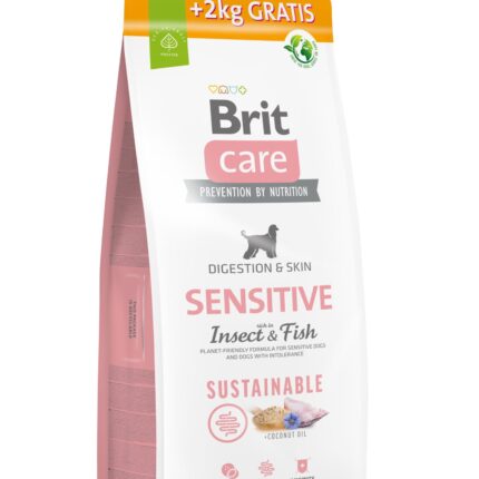 Brit Care Sustainable Sensitive Insect & Fish cухой корм для собак Насекомые, рыба, 12 +2 кг