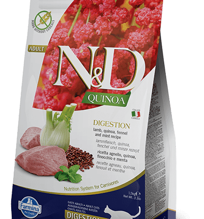 Farmina N&D Cat Grain Free Digestion беззерновой сухой корм для кошек Баранина, киноа 5kg