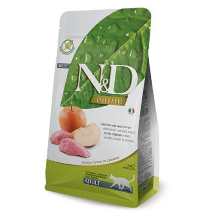 Farmina N&D Cat Grain Free беззерновой сухой корм для кошек Кабан, яблоко 1.5kg