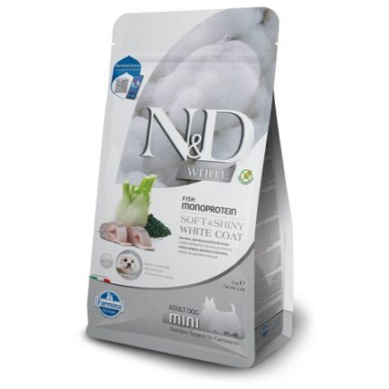 Farmina N&D Dog Grain Free WHITE COAT S беззерновой сухой корм для собак Морской окунь 2kg