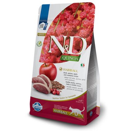 Farmina N&D Cat Grain Free Hairball беззерновой сухой корм для кошек Утка, яблоки 300g