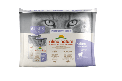 Almo Nature HOLISTIC DIGESTIVE HELP с рыбой и птицей, 6x70г