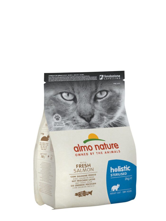 Almo Nature HOLISTIC STERILISED Сухой корм с лососем для кастрированных кошек — изображение 1
