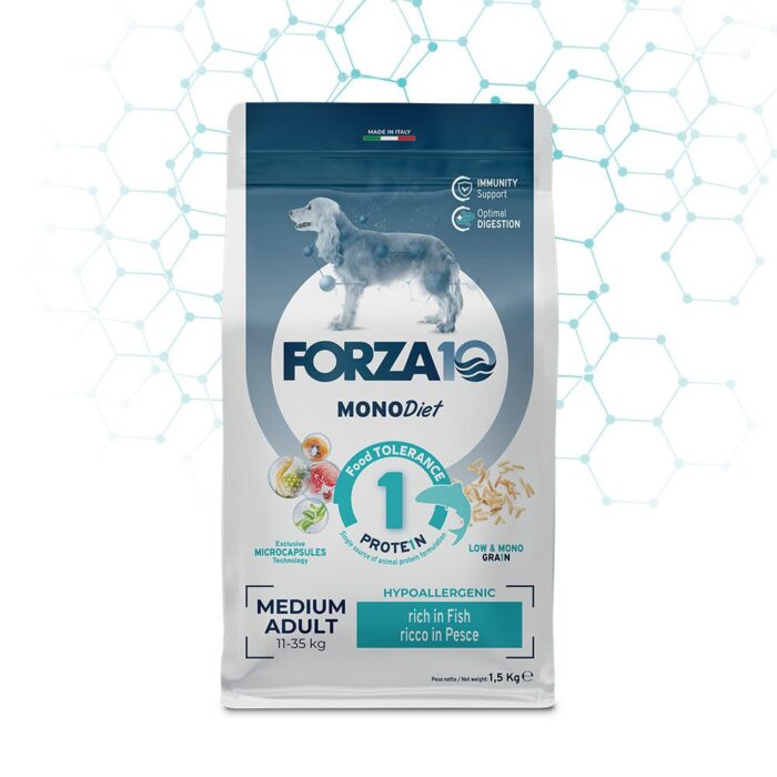 Forza10 Medium Diet, сухой корм для взрослых собак средних пород с рыбой, 1,5кg — изображение 1