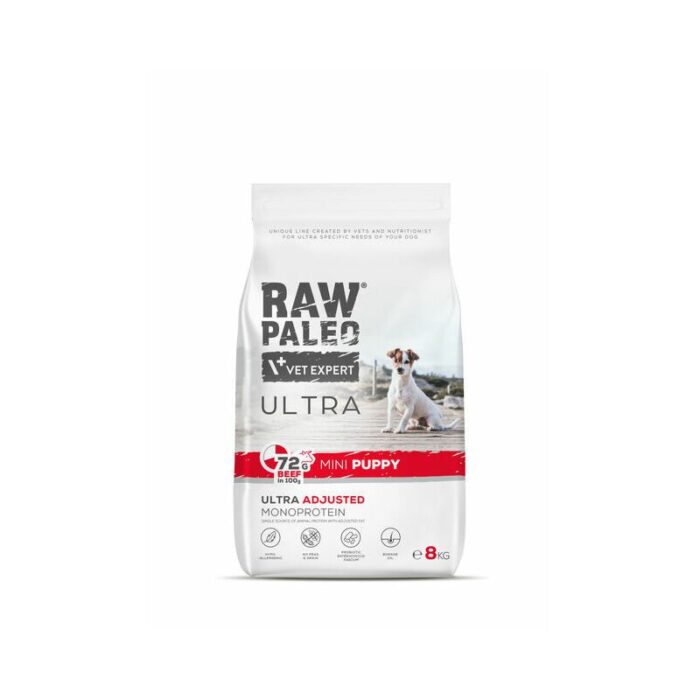 Raw Paleo Dog Ultra Mini Puppy ar liellopu 8 kg barība kucēniem - Image 1