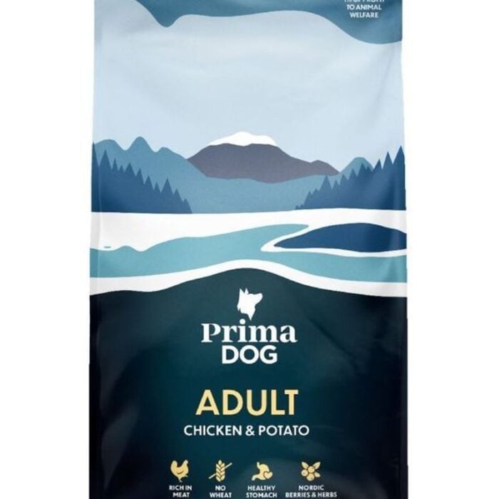PrimaDog Adult Chicken & Potato bezglutēna sausā barība pieaugušiem suņiem ar vistas gaļu, 20 kg - Image 1