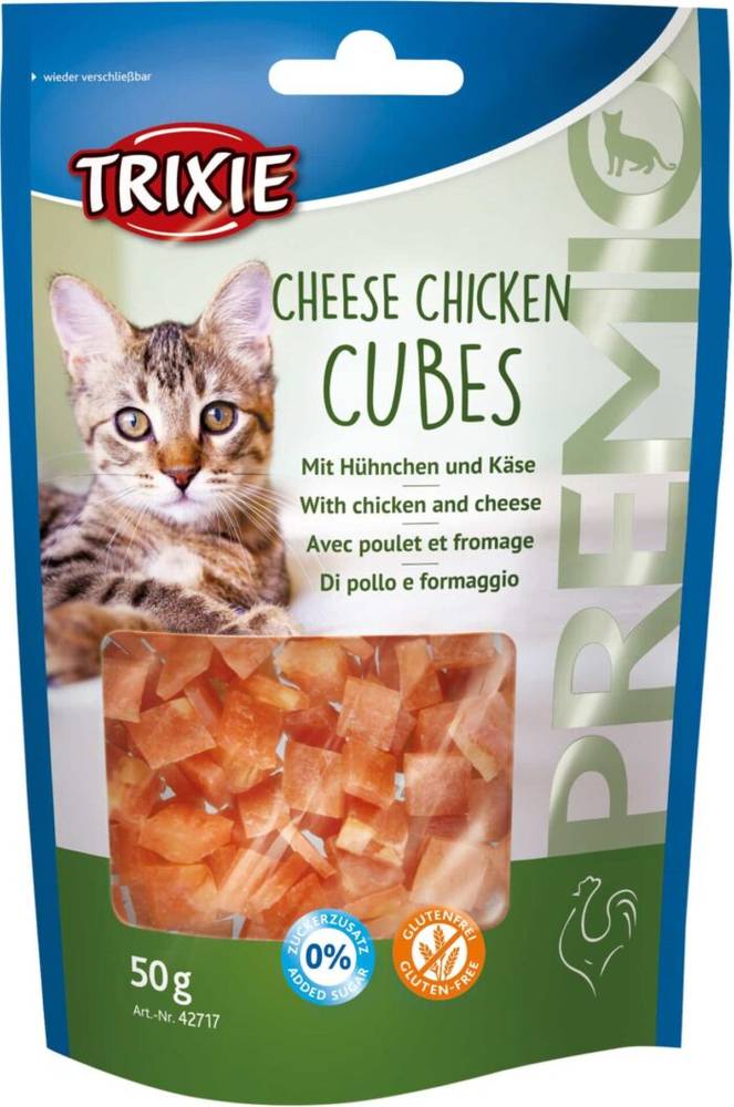 Trixie Gardumi kaķiem Premio Cheese Chicken Cubes, 50 g - Image 1