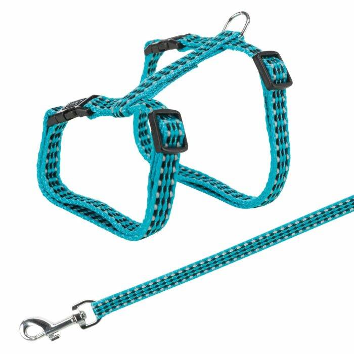 Trixie Krūšu siksna ar pavadu kaķiem Harness with Lead, Reflecting 22/42cm/10mm, Lead 1.20m - Image 2