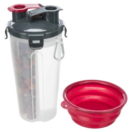 Trixie Ceļojumu pudele Food and water container, plastic, 2 × 0.35 l/ø11 × 23 cm