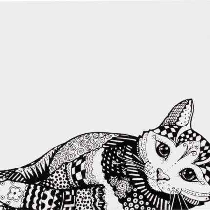 Trixie Paliktnis zem bļodām Zentangle place mat, 44 × 28 cm, white/black