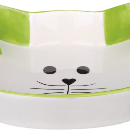 Trixie Bļoda dzīvniekiem, keramika Ceramic bowl cat face, 0.25 l/12 cm (dažādas krāsas)