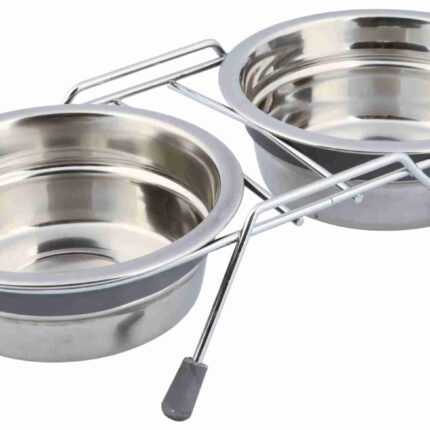 Trixie Paliknis ar blodām Eat on Feet Bowl Set, 2*0.45l/13cm