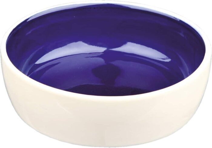 Trixie Bļoda dzīvniekiem, keramika Ceramic Bowl, 0.3l/12cm, cream/blue - Image 1