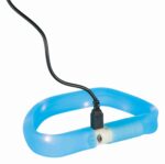 Trixie Atstarojoša kaklasiksna suņiem Flash light band USB, M–L 50 cm/30 mm, blue - Image 3