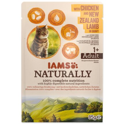 IAMS Konservēta barība kaķiem CAT Naturally Adult Chicken&Lamb in gravy 85gr.