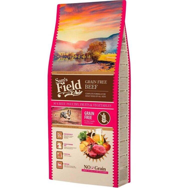 Sam's Field Sausa barība suņiem DOG GF Adult Beef and Veal Sams Field, 13kg - Image 1
