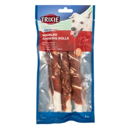 Trixie Gardums suņiem Denta Fun Marbled Beef Chewing Rolls, 17 cm, 3gab/140 g