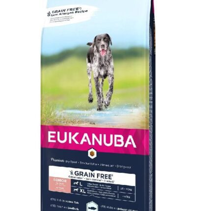 Eukanuba Sausa barība suņiem Senior Large Grain Free ocean fish, 12 kg
