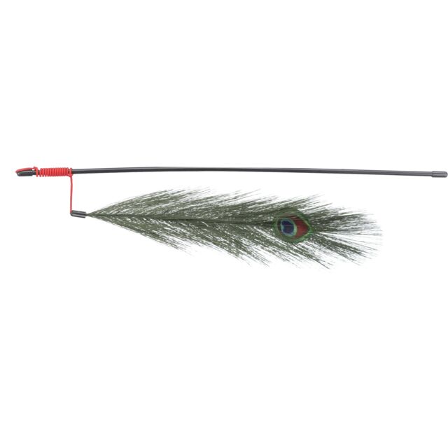 4011905045092 Trixie Rotaļlieta kaķiem Playing rod with peacock feather, 47 cm — изображение 1