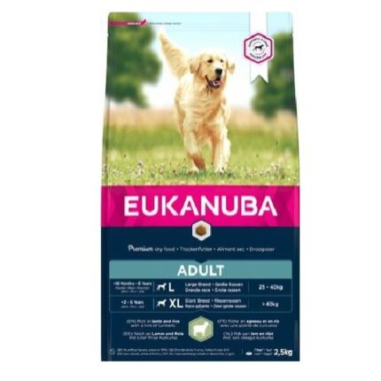 Eukanuba Sausa barība suņiem Adult Large Lamb and Rice, 12 kg