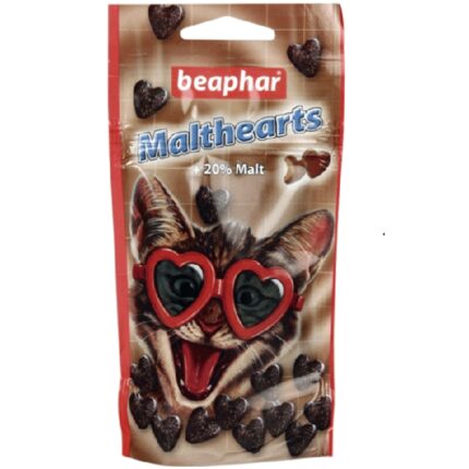 Beaphar Vitamīnizēta papildbarība Malt Hearts, 150gab.