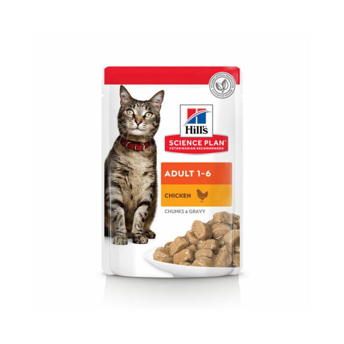 Hills Science Plan Cat Adult 1-6 with chicken 12 x 85g konservi kaķiem — изображение 1