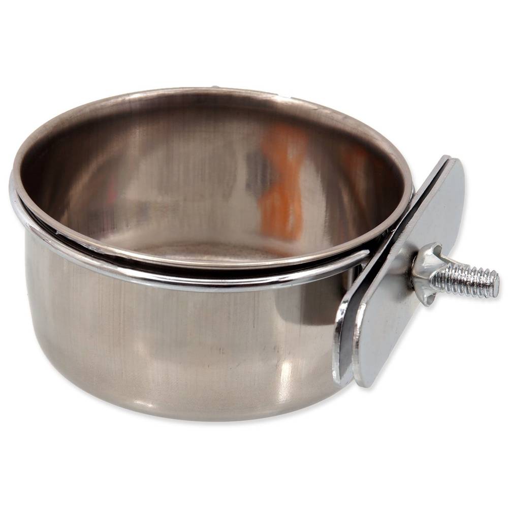 Bird Jewel metāla bļoda putniem un grauzējiem, skrūvējama, no nerūsējošā tērauda, 0,15 l, 7 cm