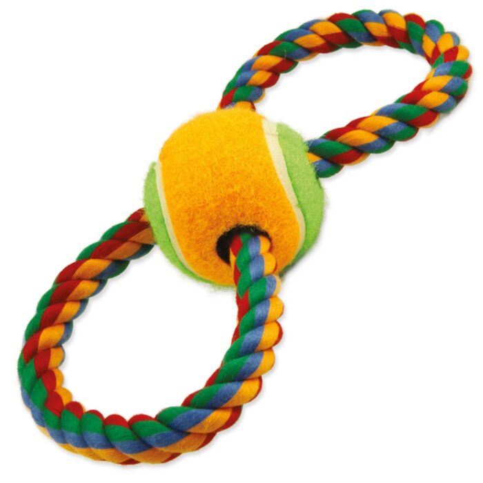 Dog Fantasy Figure of 8 Rope & tennis ball – rotaļlieta suņiem - Image 1