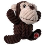 Dog Fantasy Toy Safari squeaking monkey with knot 18 cm – rotaļlieta suņiem