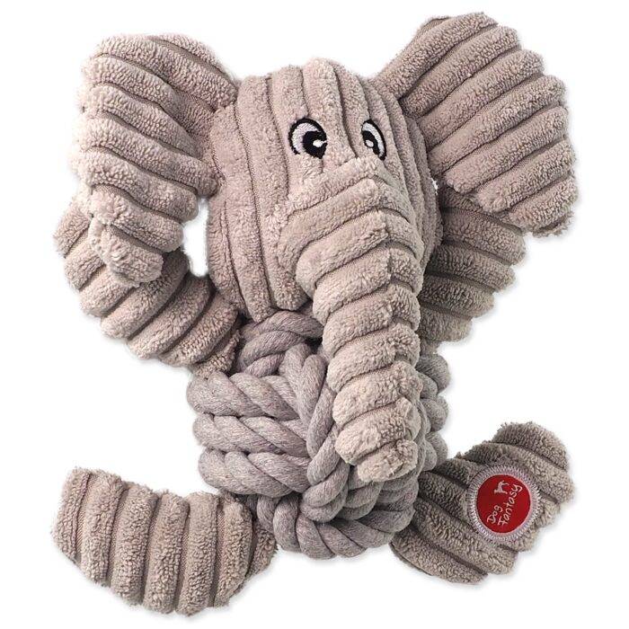 Dog Fantasy Toy Safari squeaking elephant with knot 18 cm – rotaļlieta suņiem - Image 1