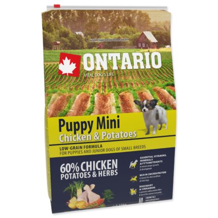 Ontario Sausā barība kucēniem Dog Puppy Mini Chicken/Potatoes, 2.25kg