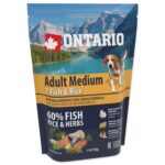 Ontario Sausa barība suņiem Dog Adult Medium Fish and Rice, 750 gr