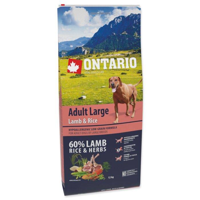 Ontario Sausa barība suņiem Dog Adult Large Lamb, Rice and Turkey, 12 kg - Image 1