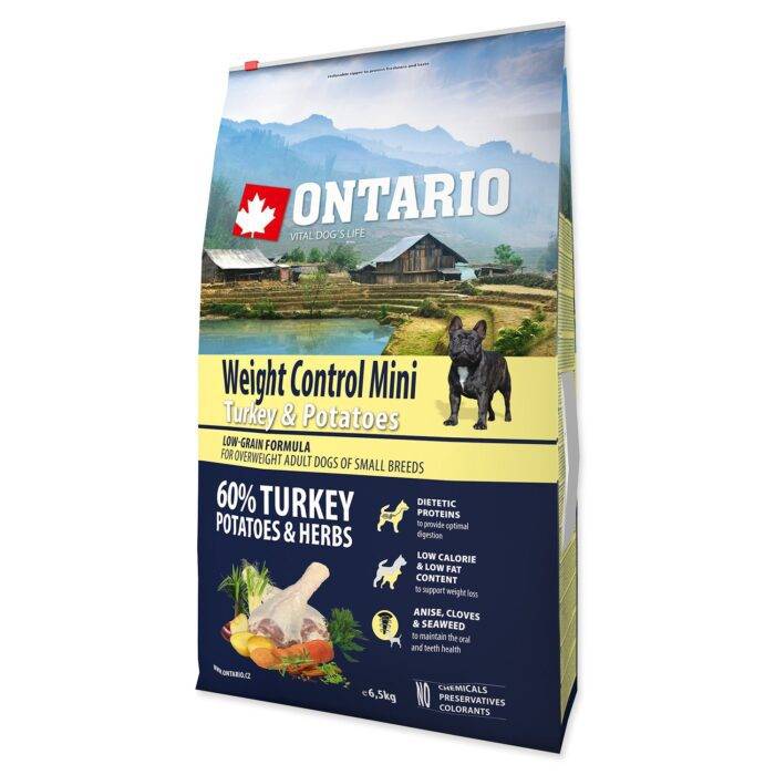 Ontario Sausa barība suņiem Mini Weight Control Turkey & Potatoes 6.5 kg - Image 1