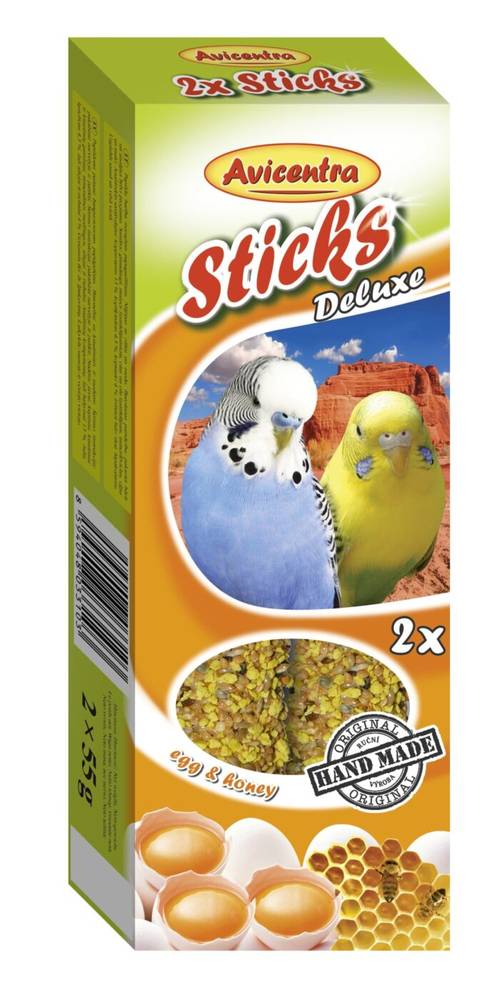 Avicentra Papildbarība putniem – Sticks with egs and honey for budgerigar, 2 x 55 g — изображение 1