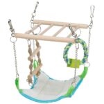 Trixie Aksesuārs grauzējiem - Suspension bridge, hammock/toy, hamster, wood/rope, 17 × 22 × 15 cm