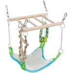 Trixie Aksesuārs grauzējiem - Suspension bridge, hammock/toy, hamster, wood/rope, 17 × 22 × 15 cm — изображение 3